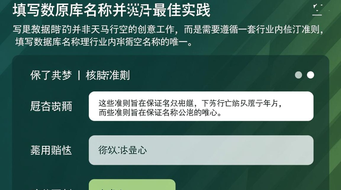 数据库名称到底应该怎么填写才符合规范和命名规则要求呢？