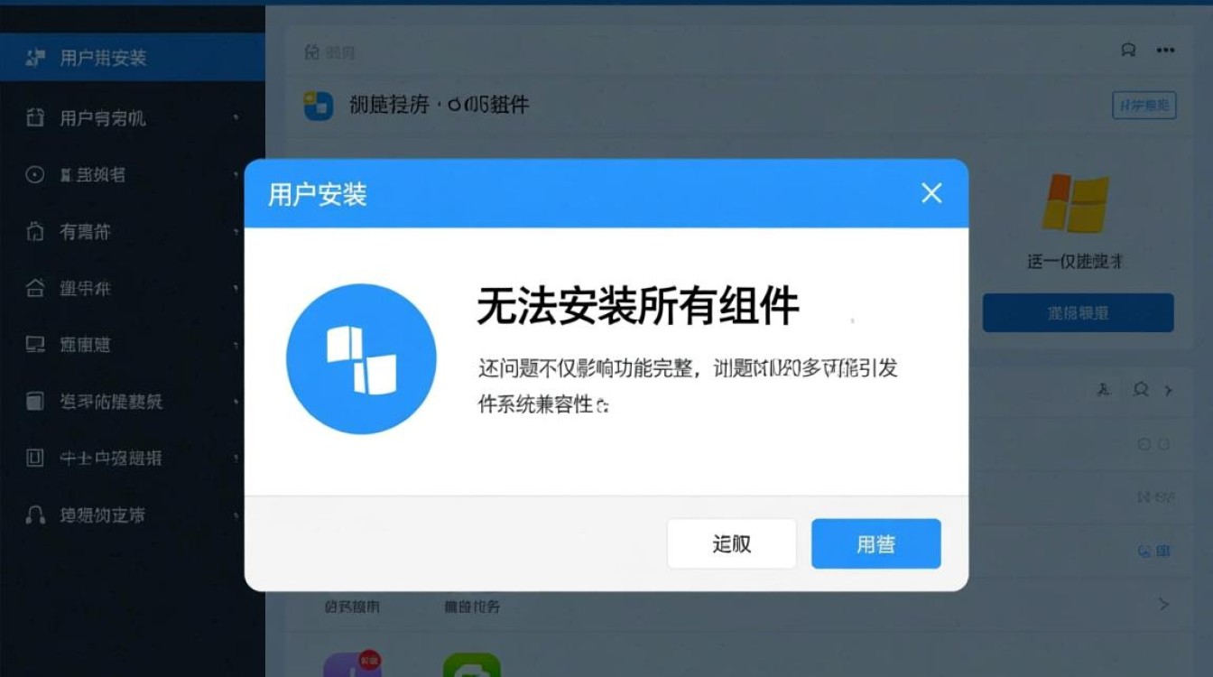 为什么无法安装所有组件?解决方法是什么? 为什么无法安装所有组件?解决方法是什么?
