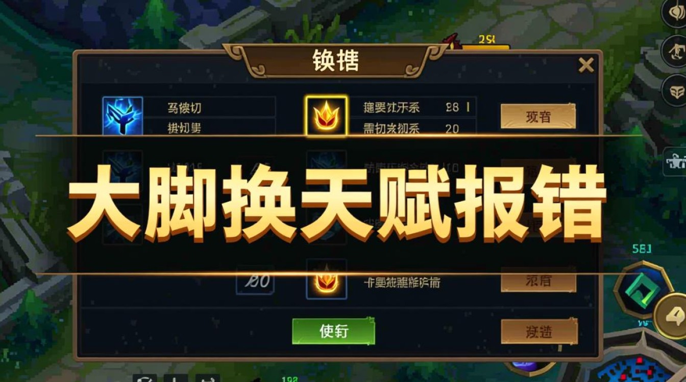 大脚换天赋报错怎么办？30字解决天赋替换失败问题