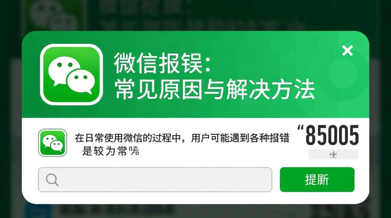 85005微信报错是什么原因？如何快速解决？