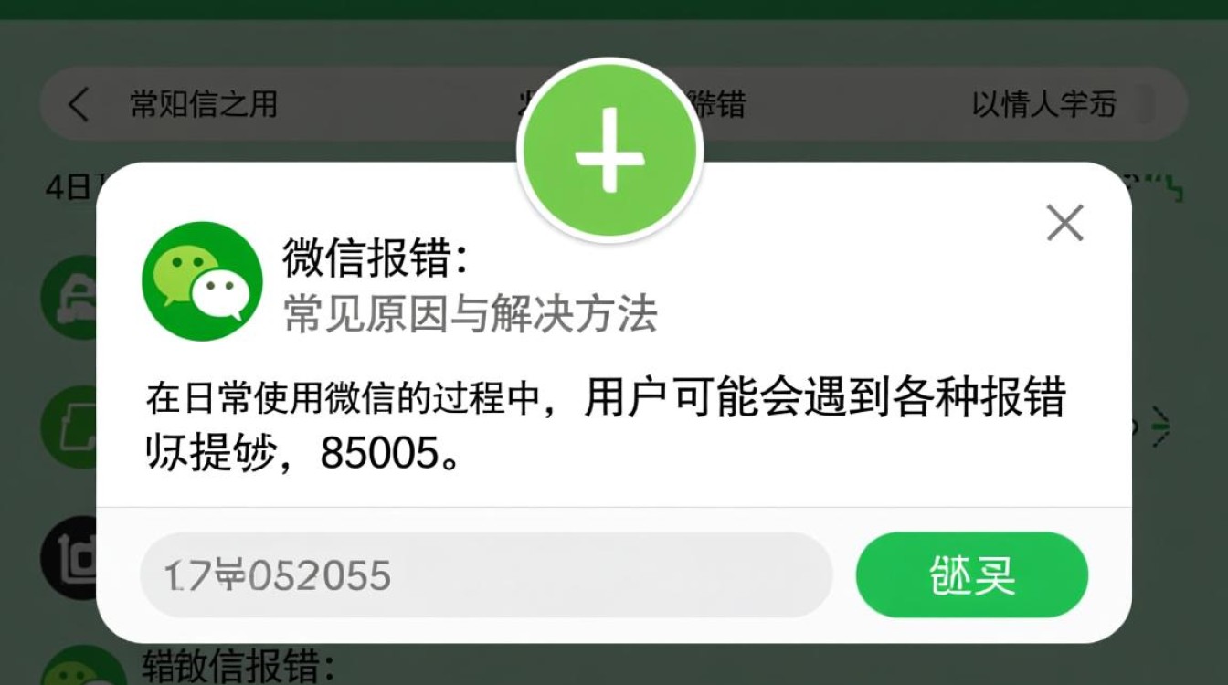 85005微信报错是什么原因？如何快速解决？