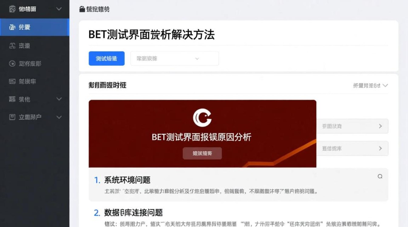 BET测试界面频繁报错,是什么原因导致的呢?如何快速解决? BET测试界面频繁报错,是什么原因导致的呢?如何快速解决?