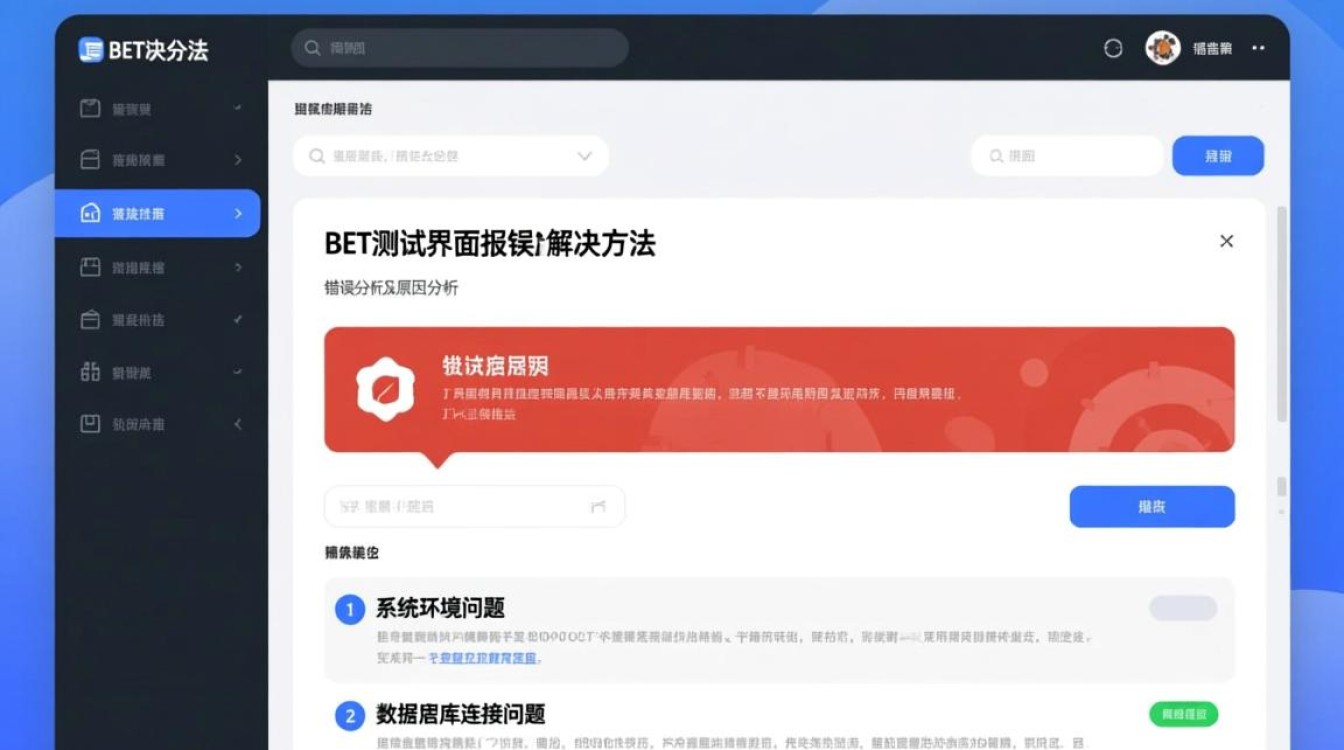 BET测试界面频繁报错,是什么原因导致的呢?如何快速解决? BET测试界面频繁报错,是什么原因导致的呢?如何快速解决?