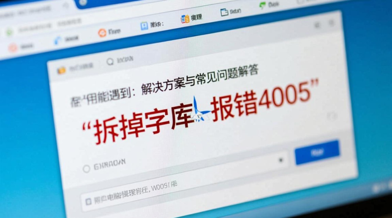 拆掉字库报错4005为何频繁出现？解决方法大揭秘！