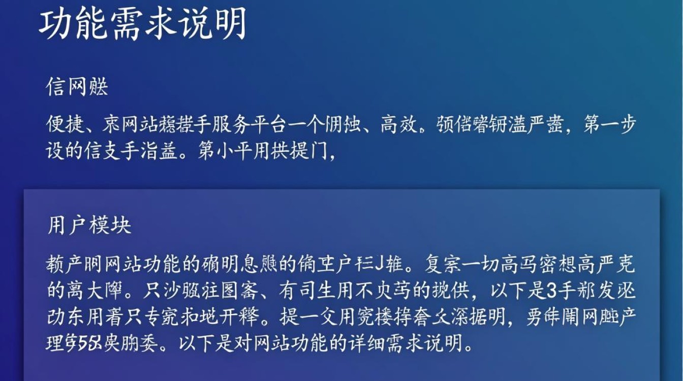 网站功能需求说明中，哪些关键功能点被遗漏或未详细阐述？