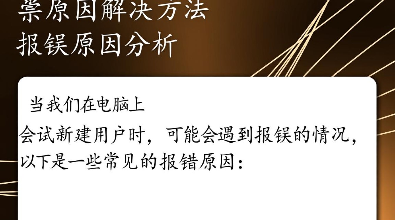 电脑新建用户时频繁报错，究竟是什么原因导致？排查方法详解！