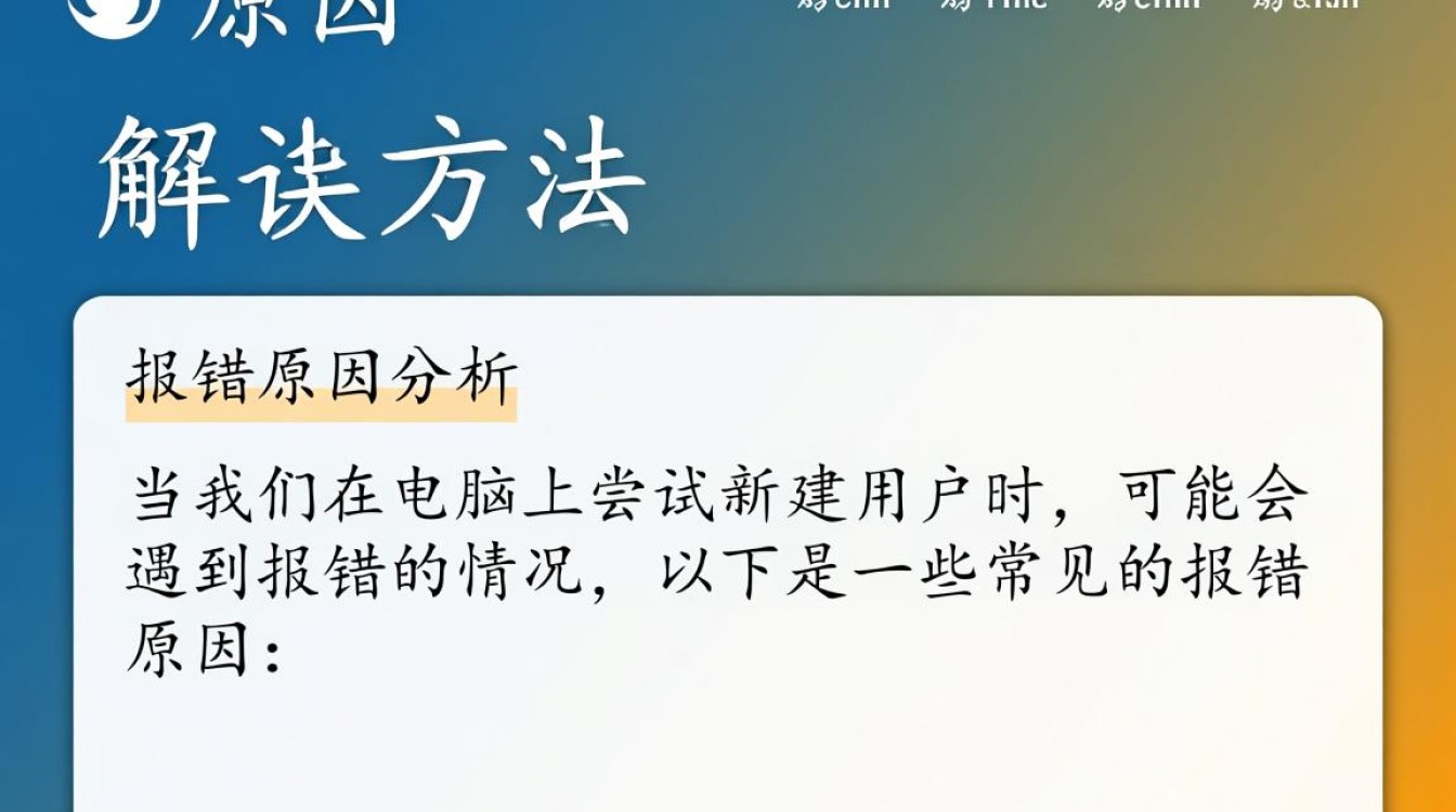 电脑新建用户时频繁报错，究竟是什么原因导致？排查方法详解！