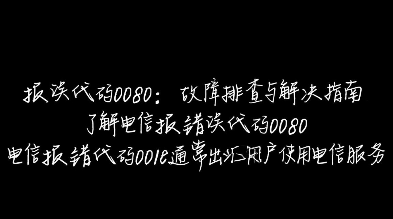 电信报错代码0080背后原因揭秘？故障解决攻略一览！
