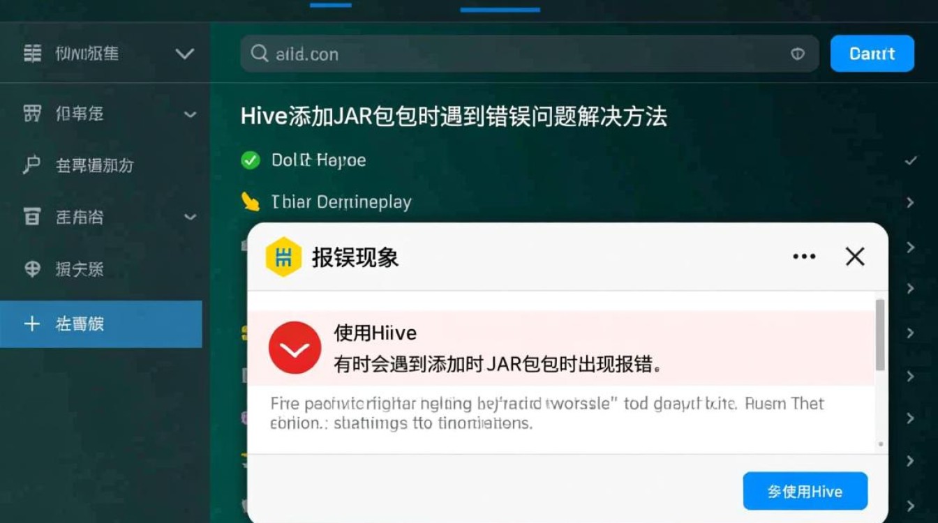 Hive添加jar时频繁报错，是何原因导致这一技术难题？