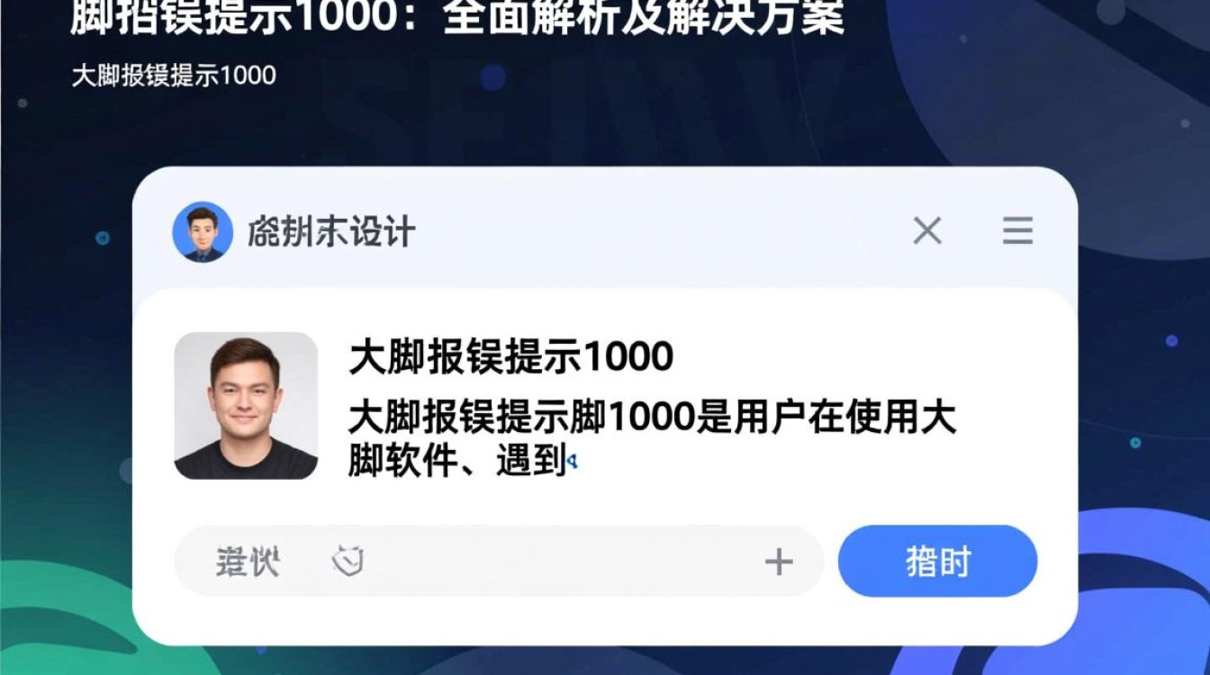 大脚报错提示1000背后原因是什么？为何频繁出现此问题？