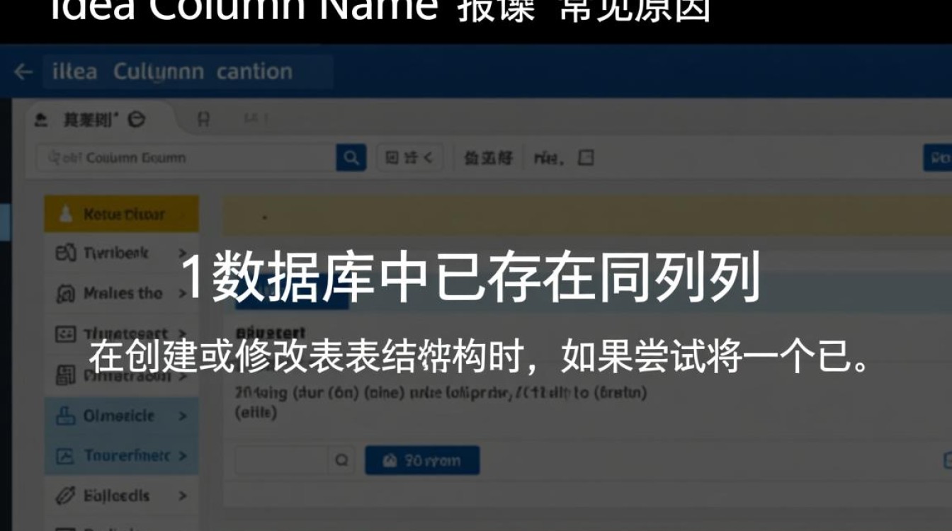 Idea Column Name报错原因及解决方法详解，你遇到了吗？
