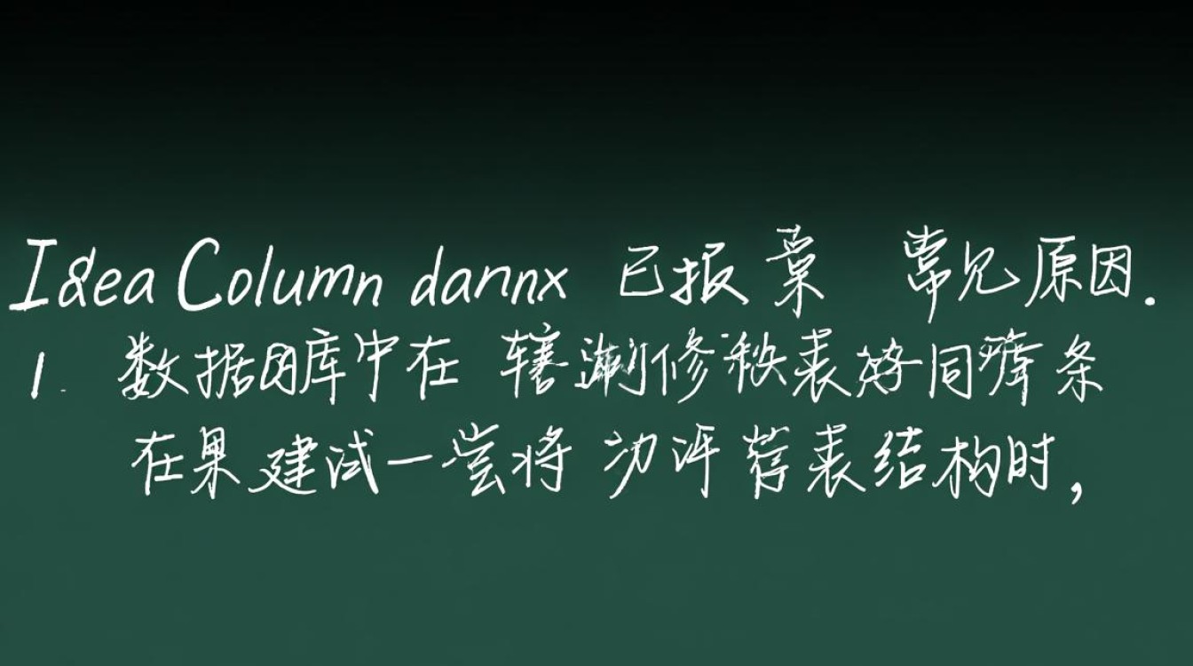 Idea Column Name报错原因及解决方法详解，你遇到了吗？