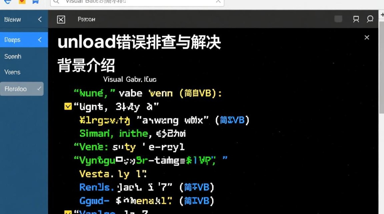 vb里unload方法使用错误频繁？深层原因与解决方案探究？